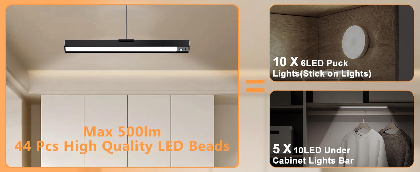 Sensor Ceiling Light, Full Pendant Lights, Battery Operated LED Closet Lights with Remote, Timer - 3 Color 500LM Dimmable, for,Black