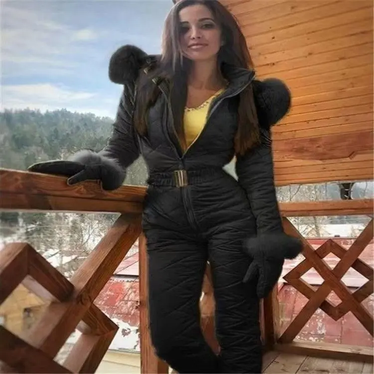 Women Winter Warm Snowsuit Outdoor Sports Pants Ski Suit Waterproof JumpsuitGift