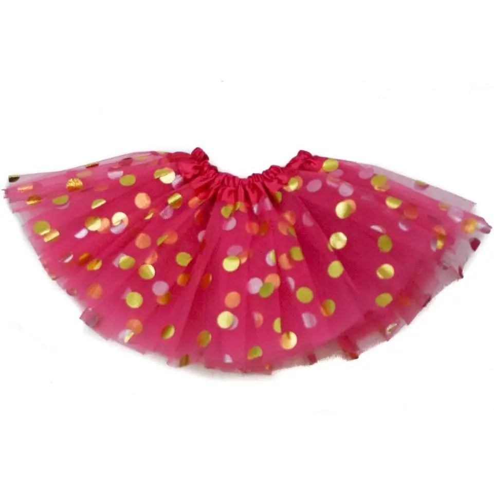 Adult & Plus Size  Polka Dot Tutu Skirt – 3-Layer Tulle Skirt w/Stretch Satin-Lined Elastic Waistband