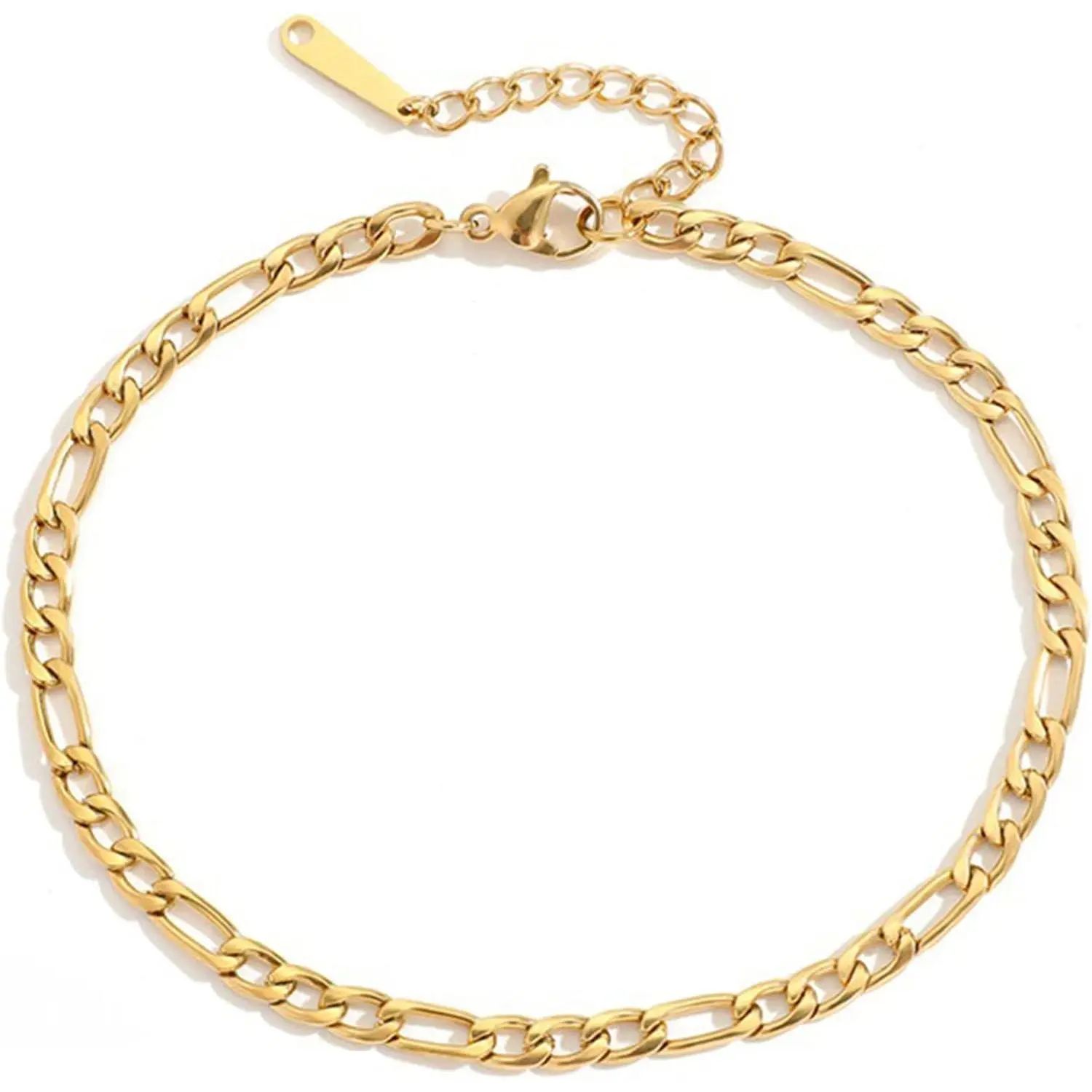Figaro Link Chain Anklets for Women   Hop Punk Stainless Steel 4mm Anklets Bracelets Christmas 2024 Gifts for Women