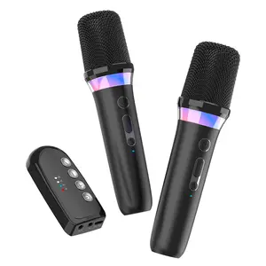Karaoke Companion Wireless Microphone Dynamic Bluetooth 5.3 DSP Mixing System RGB Color Lights 3.5mm Amplifier