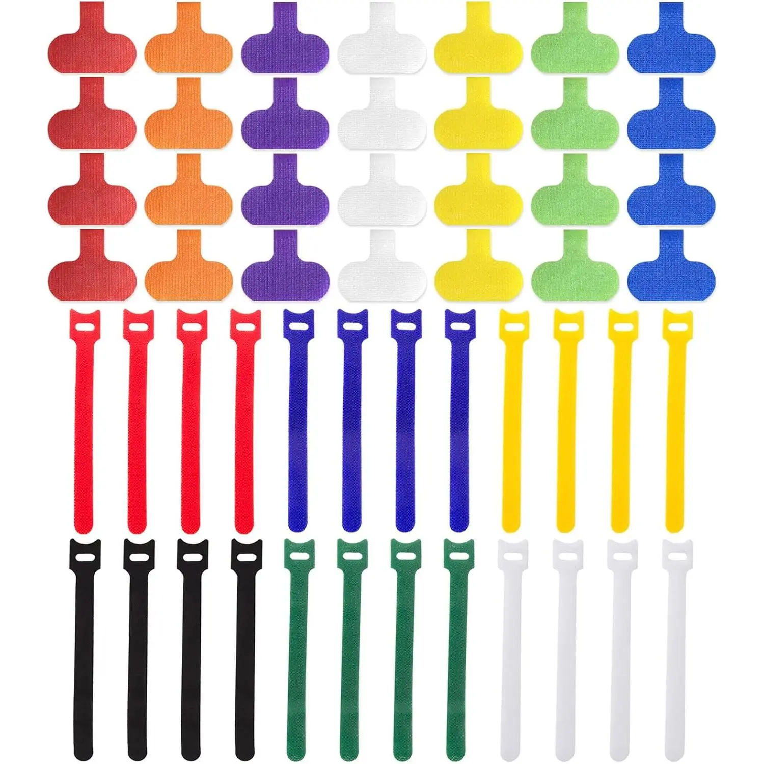 Management Kit, 28 count Multi-color  Labels and 24 count  Fastening  Ties, Cord Labels/Wire Ties For , Office, Desk,  Organizer, Cord Management
