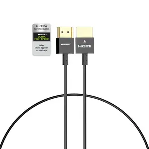 Certified 8K 2.1 Ultra Thin HDMI Cable 1.5FT, Slim HDMI Cable, Ultra High Speed 48Gbps, Support 8K@60Hz 4K@120Hz, Dynamic HDR, eARC, Compatible with PS5/Xbox/Blu-ray/Monitor/Projector