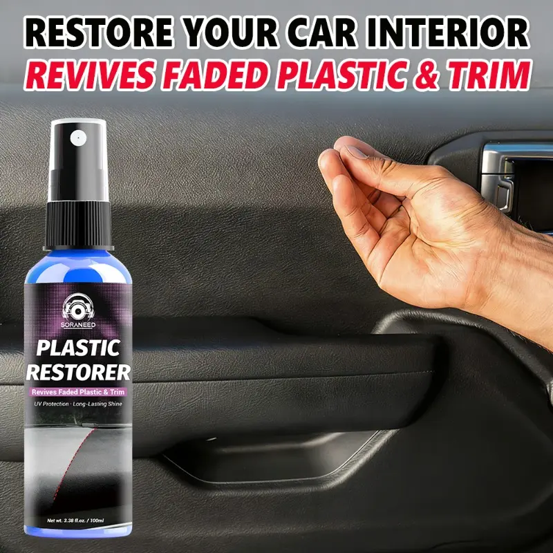 Automotive Interior Plastic & Leather Restorer | Revives faded trims, restores natural luster and matte finish, provides UV protection for long-lasting shine and authentic matte appearance