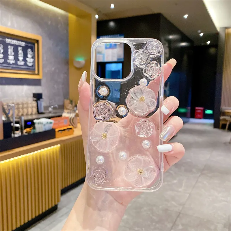 Compatible with iPhone 17promax/16pro/15/14/13/12  case Magnetic ns Style Three-dimensional Flower All-inclusive anti-drop Phone Case -hn4714