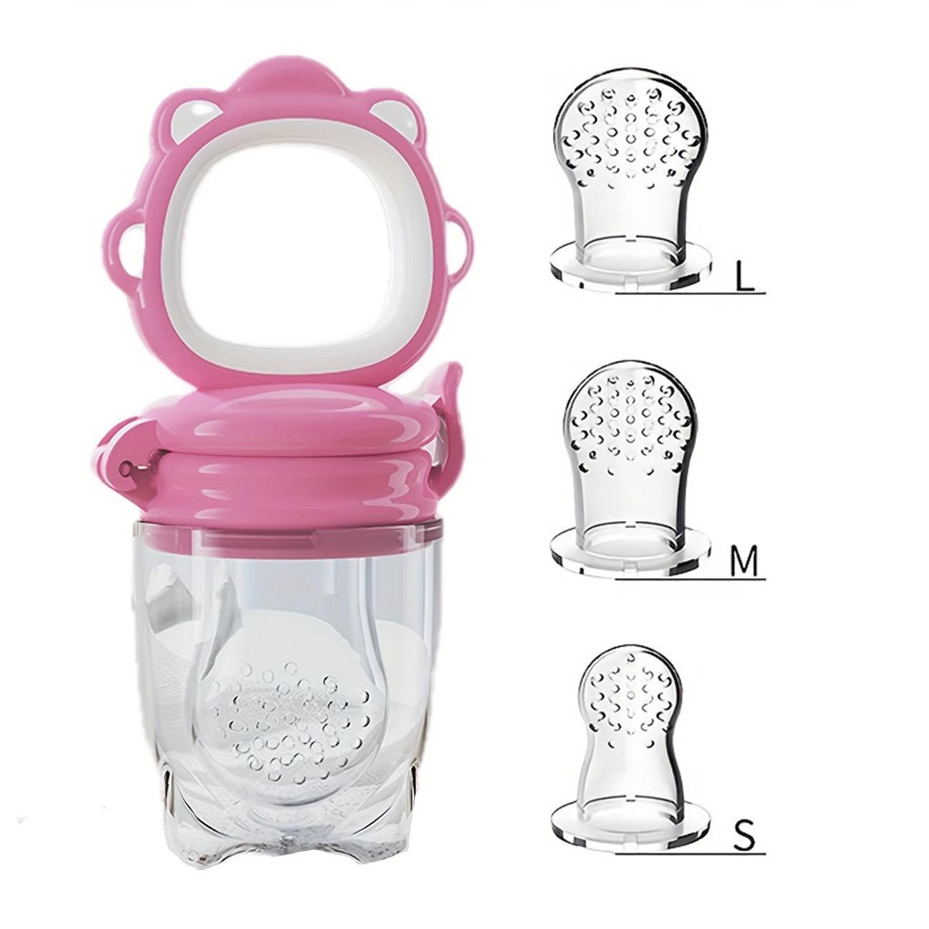 Baby Feeding Set, 7 Counts/set Including 2 Counts Silicone Food Storage Bottle & 2 Counts Fruit Feeder & 3 Counts Silicone Mesh Bag, Baby Utensils