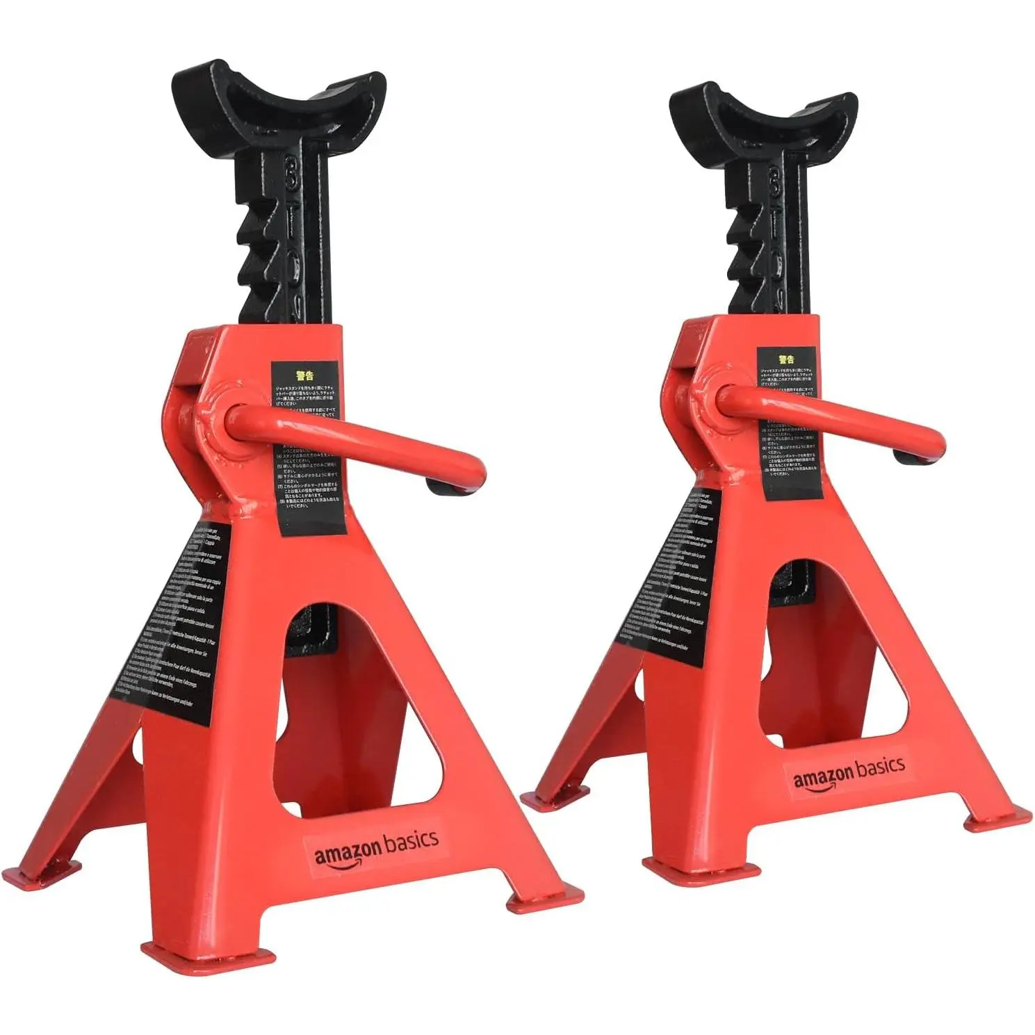 Jack Auto Stands, 3 Ton (2.7 metric Ton) Capacity, Easy to Use,, 6,000, 1 Pair, Black and Red(For Sedans and SUVs)