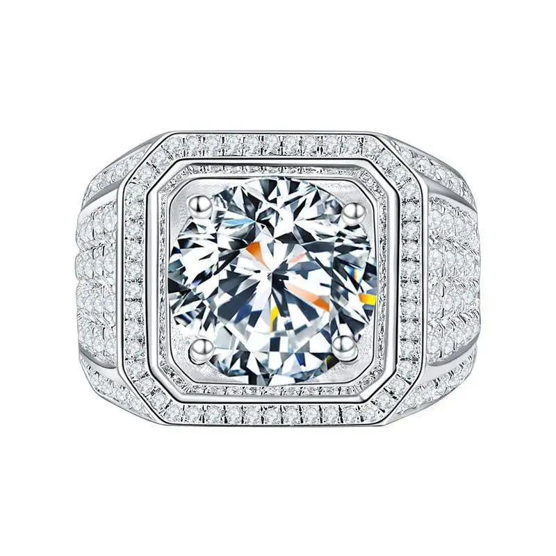 Unique Male 3ct Lab Diamond Ring 925 sterling silver Jewelry Engagement Wedding band Rings for men Luxury Party accessory vintage court style promise