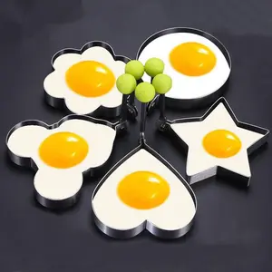 Creative stainless steel egg frying mold, heart-shaped egg frying mold, heart-shaped model egg frying ring, egg steaming mold Kitchen Cooking Accessories Egg Molds