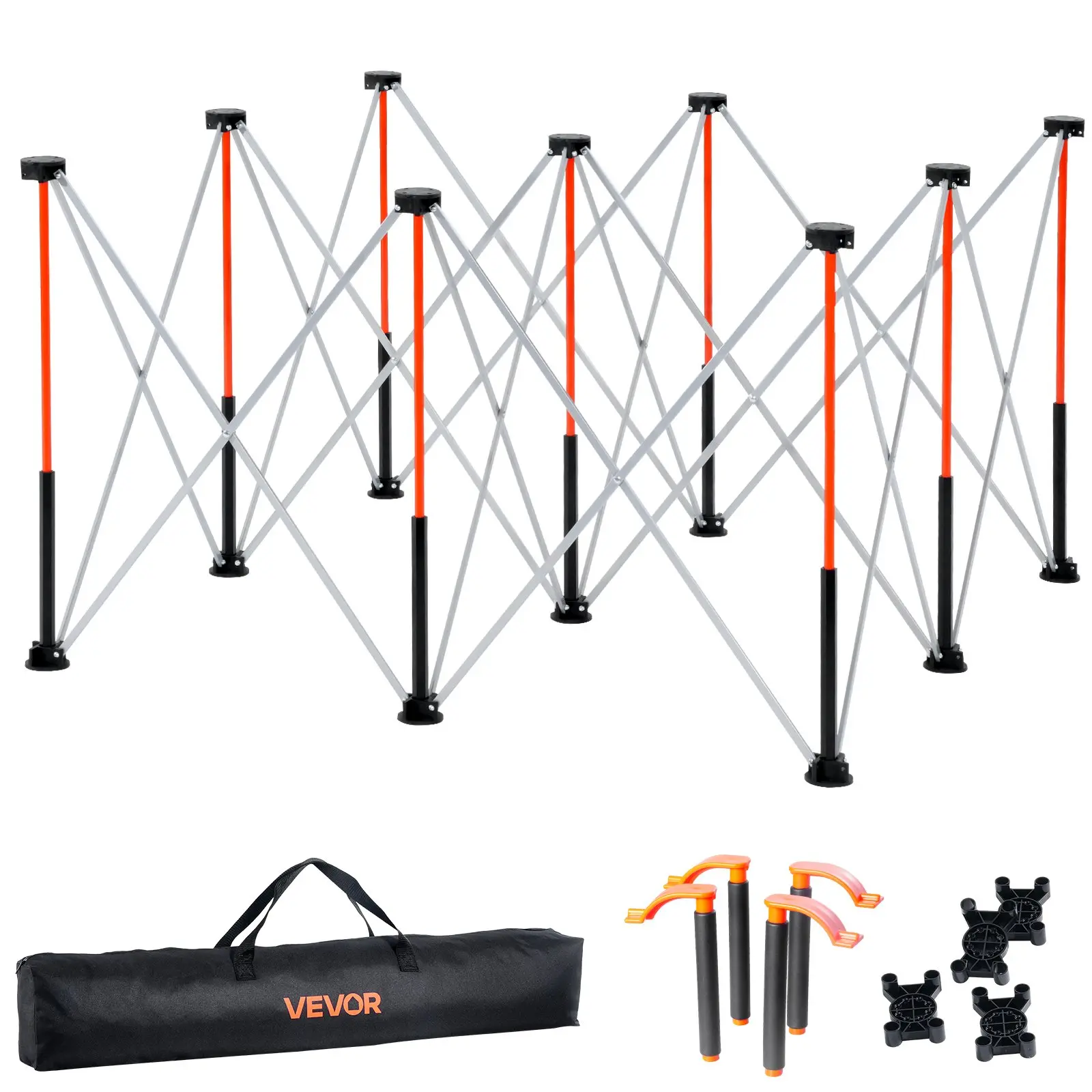 VEVOR Portable Folding Workstand, 4.15x 4.15 ft Collapsible Workbench, 3500 lbs Weight Capacity, No Assembly Foldable Work Stand with Storage Bag, Table Top NOT Included, for Garage Workshop Outdoor