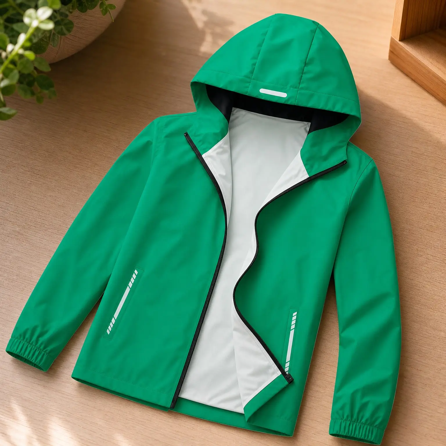 Boys Girls Waterproof Lightweight Hooded Rain Jacket Windbreaker with Soft Lining, Foldable for School & Outdoor Activities
