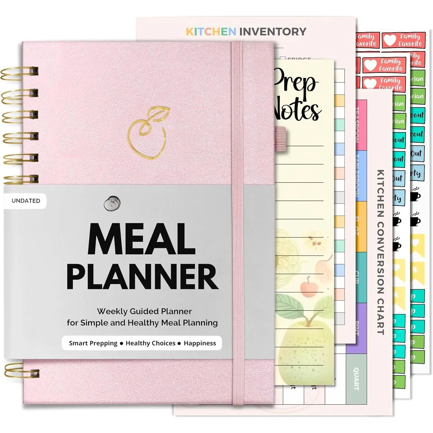 Weekly Meal Planner Notebook with Grocery List, Rose  | Meal Planning Notebook, Meal Prep Journal and  Planner to Organize a Weekly Menu, Grocery List and Family Meals