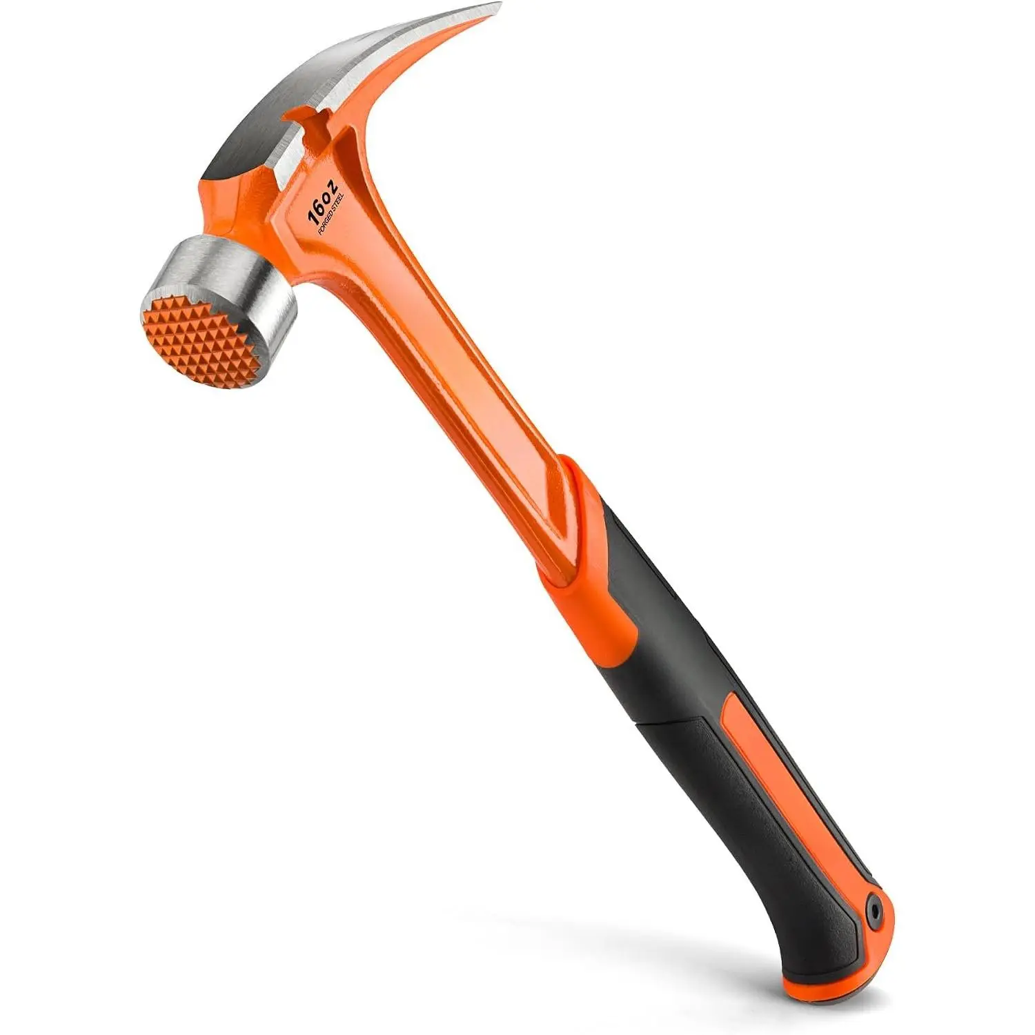 16 oz - Forged  Claw Hammer with   Holder |   Holder,  Claw Hammer, Milled , Side  Puller, Shock Absorbing Grip, Heavy Duty -, Forged