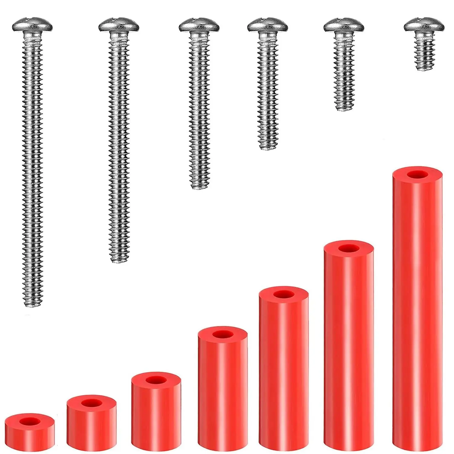195-Piece Electrical Outlet Extender Kit with 105 Outlet Screw Spacers and 90 6-32 Flat Head Device Mounting Screws for Household & Industrial Electrical UseGift