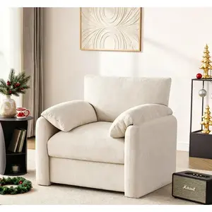 Chenille Oversized Armchair, 38.6" Wide Accent Chairs for Living Room & Bedroom Modern Lounge Chair, Upholstered Mid-Century Reading Chair, Comfy Living Room Chair, Single Sofa Chair