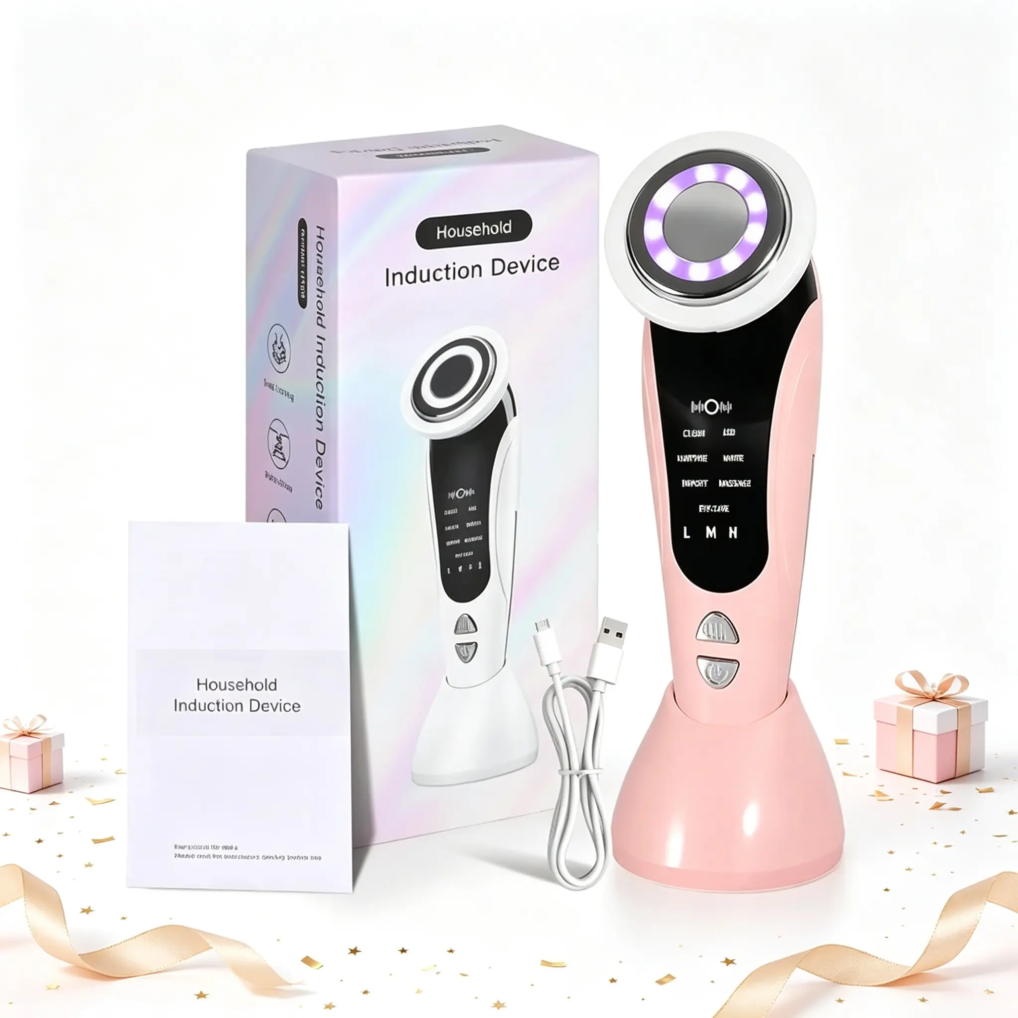 Rechargeable Facial Massager, Professional Skin Care Tool, Facial Care Tools, Skin Smoothing Tool & Home Spa Beauty Device, Reusable Facial Skincare Instrument, Facial Cleaning Tool
