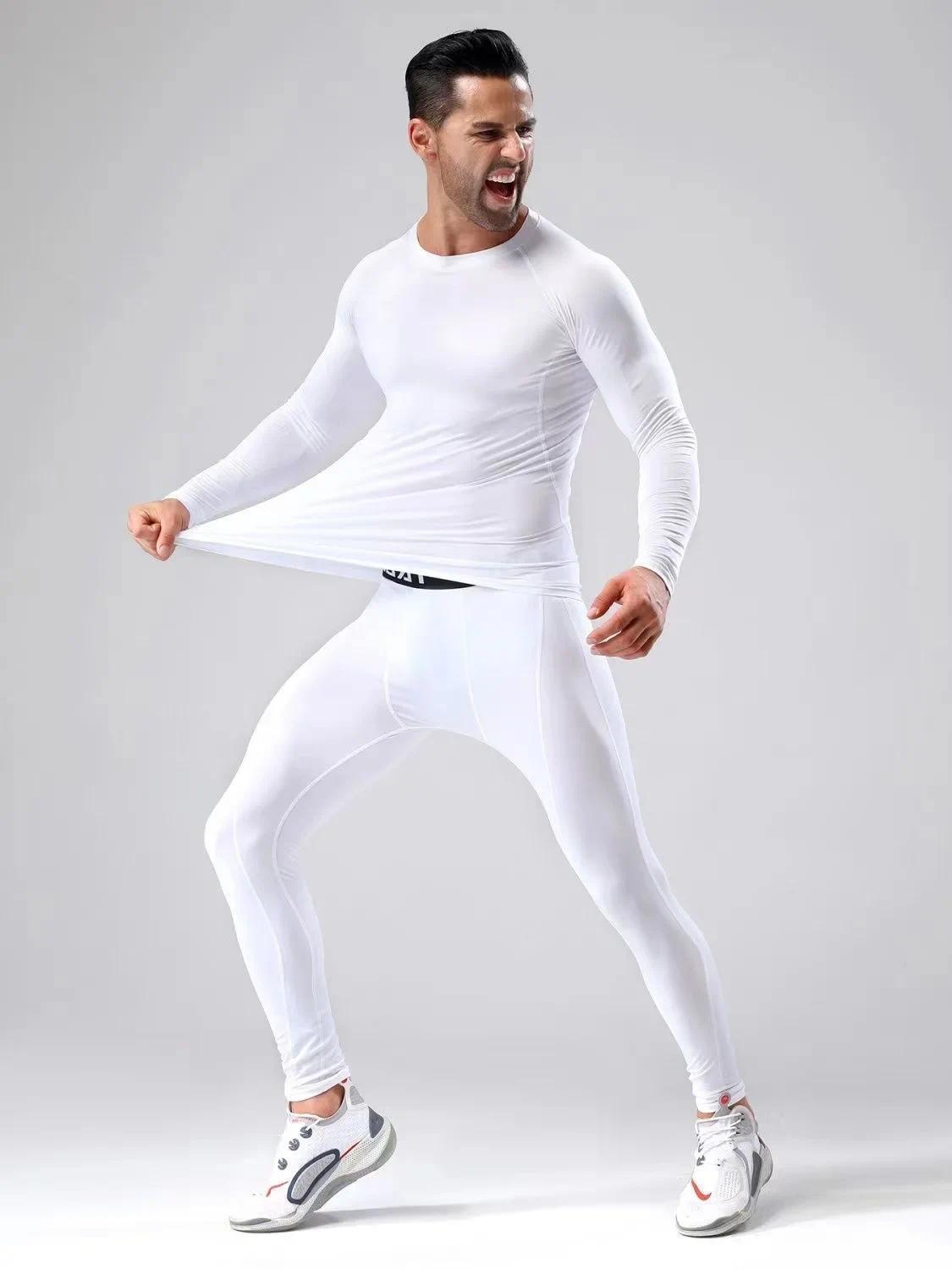 2pcs Men's Compression Sportswear Suit Elastic Training Yoga Sets Workout Jogging Fitness Clothing Tracksuit Pants Sporting