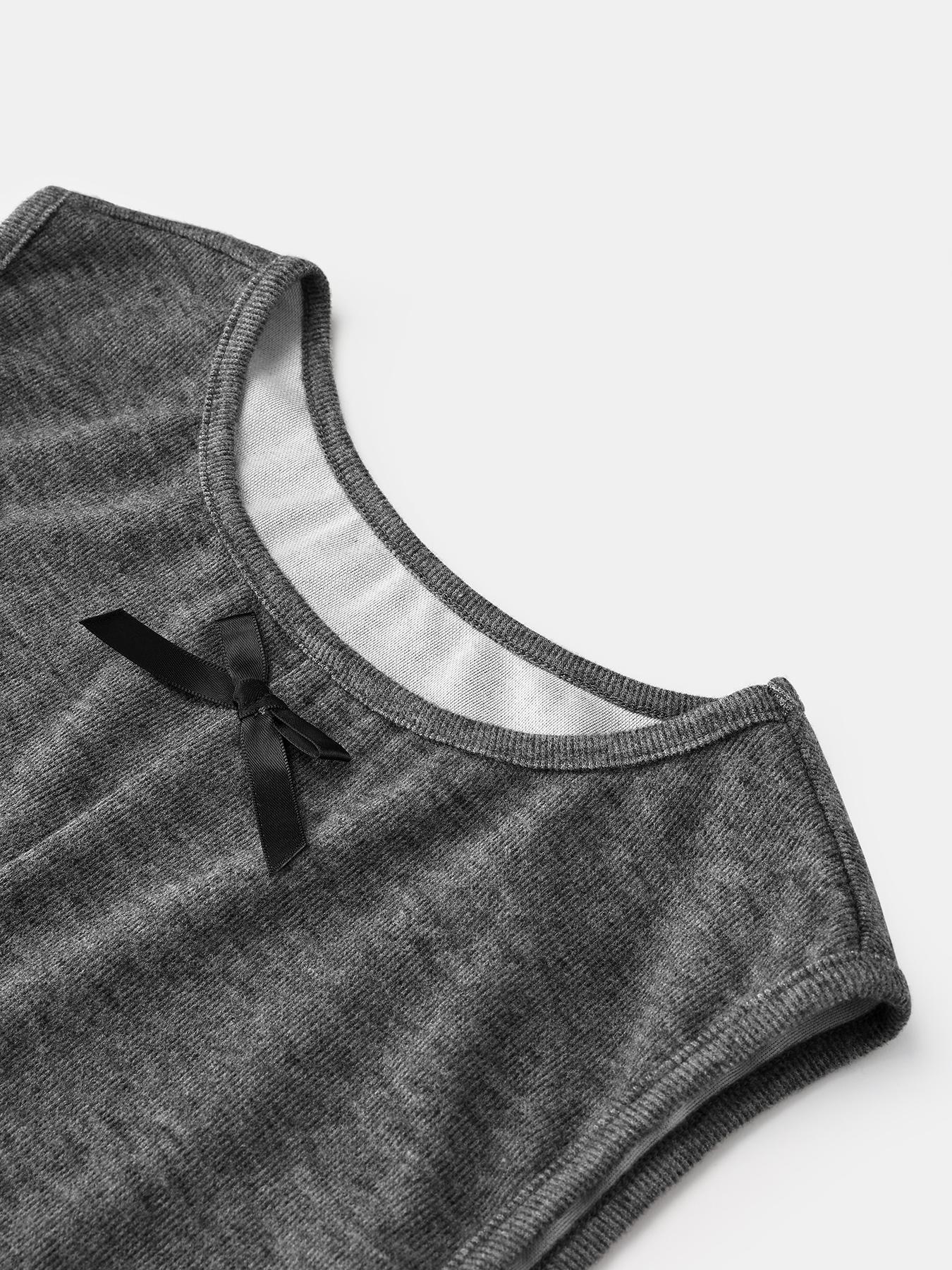 YOZY Women's Bow Decor Tank Top, Casual Sleeveless Top for Daily Wear, Ladies Clothes for All Seasons