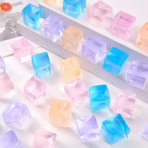 Simulated Ice Cube Squishy Toy| Extra Thick Feel Soft Squeeze Ball for Stress Relief, Colorful Jelly Ice Cube Sensory Fidget Toy, Anxiety Reduction Surprise Gift