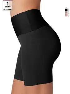 Women No Roll Mid Thigh Compression Shaping Shorts, Anti Rub Under Dress, High Waist Elastic Waist, Casual Plain Design, Organic Textile