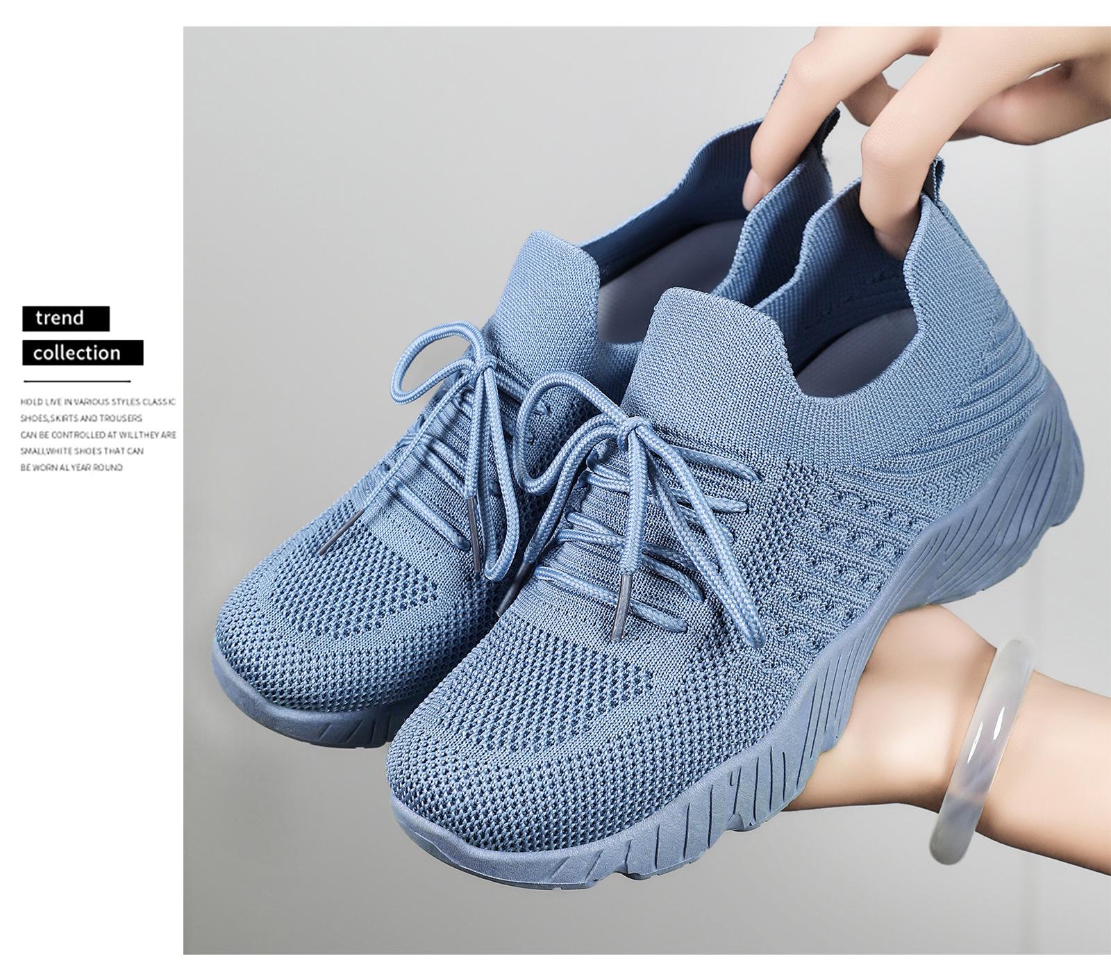 Women's lightweight casual shoes, breathable fly-knit sports shoes