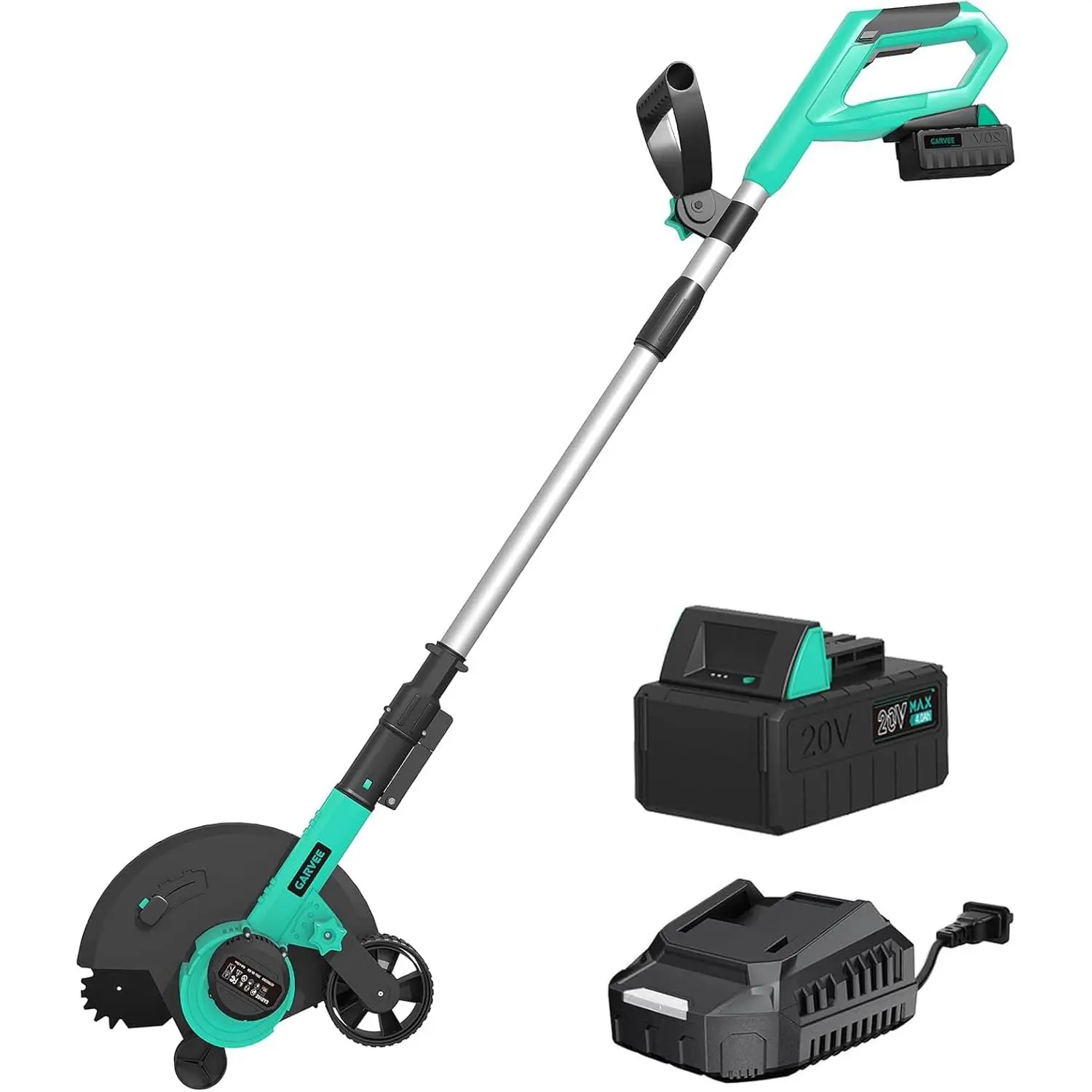 Versatile 20V Wireless Brushless Lawn Edger & String Trimmer - 9" Edger, 12" Trimming Width, 4.0Ah Battery & Charger, 3 Depth Settings, Dual Wheels, Auto Line Feed - Perfect for Lawn & Sidewalk Maintenance