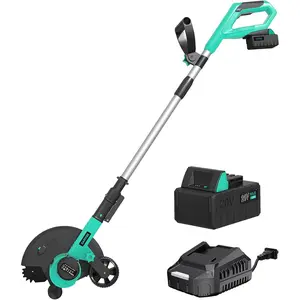Versatile 20V Wireless Brushless Lawn Edger & String Trimmer - 9" Edger, 12" Trimming Width, 4.0Ah Battery & Charger, 3 Depth Settings, Dual Wheels, Auto Line Feed - Perfect for Lawn & Sidewalk Maintenance