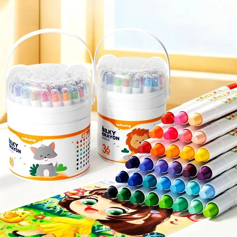 Toddler Twistable Jumbo Crayons, Non-Toxic Washable Easy Grip Silky Crayons, Perfect Holiday Gift for Kids, Safe and Fun Art Supplies
