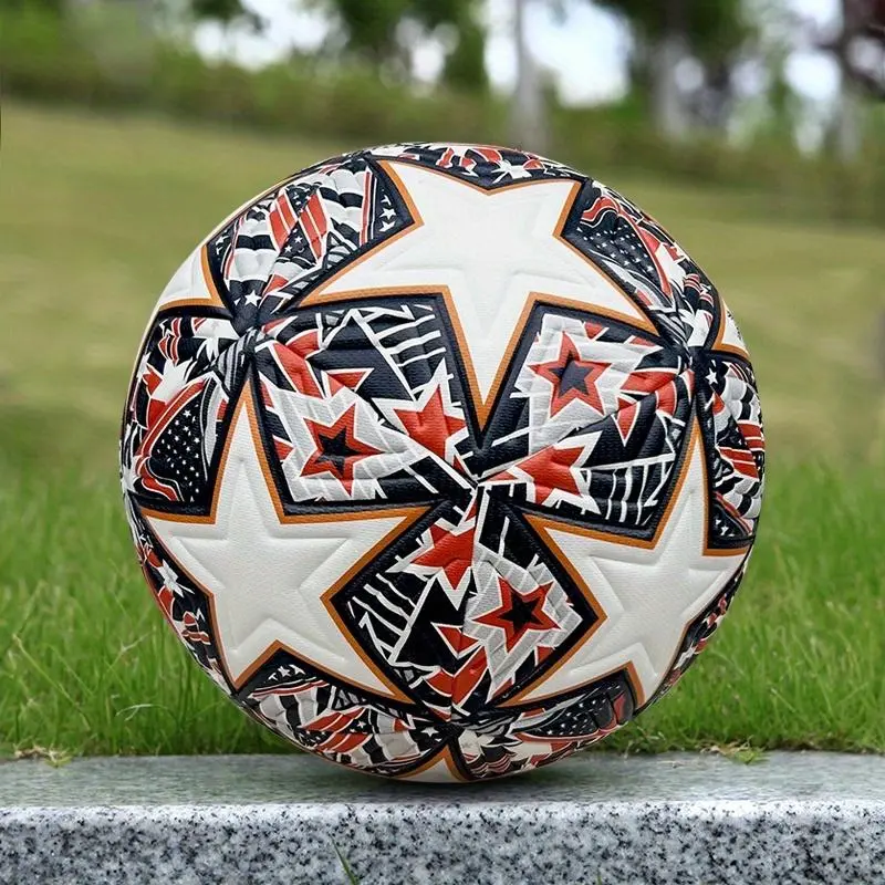 Unisex Size 5 Polyurethane Rubber Soccer Ball - High-Quality Competition-Grade Sports Ball, Seamless Thermal-Bonded, 4-Layer Construction, Durable Outdoor Wear-Resistant Training Bounce Football
