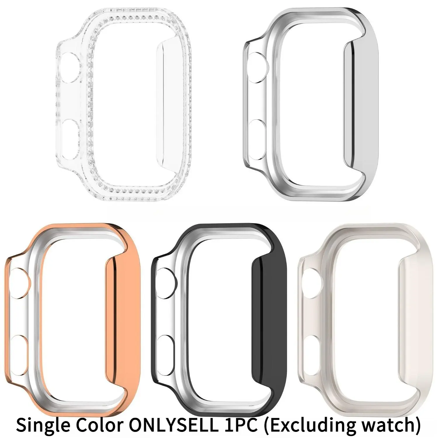 Leisure Sports Business Suitable for Redmi Watch 6 MM Smart Watch Protective Case Case Watch Accessories with Rhinestones PC