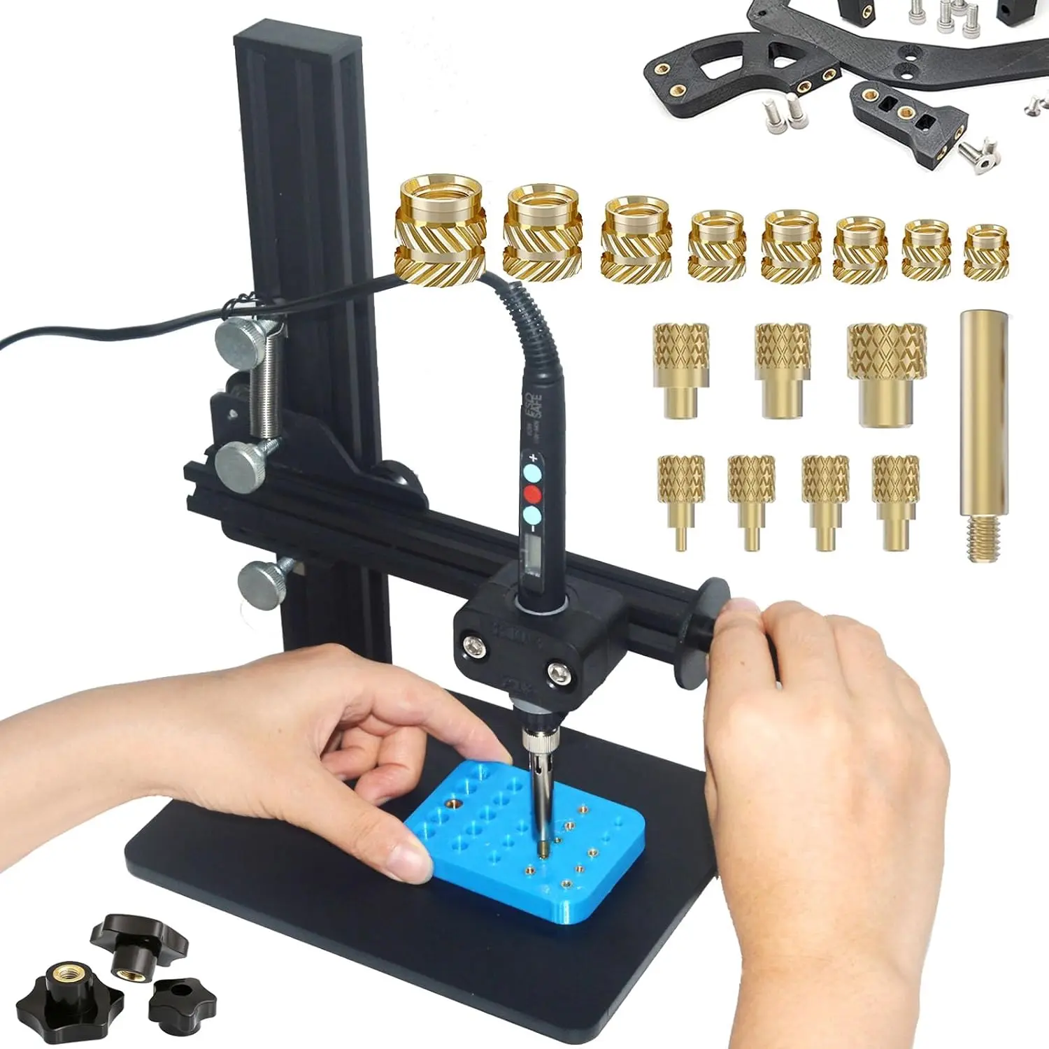 Heat Set Insert Tool with 370 count Threaded Inserts Brass Inserts  Printing,Heat Set Insert tip for Thread Knurled Nut M2/M3/M4/M5/M6(1/4)/M8... B0CNWJR455