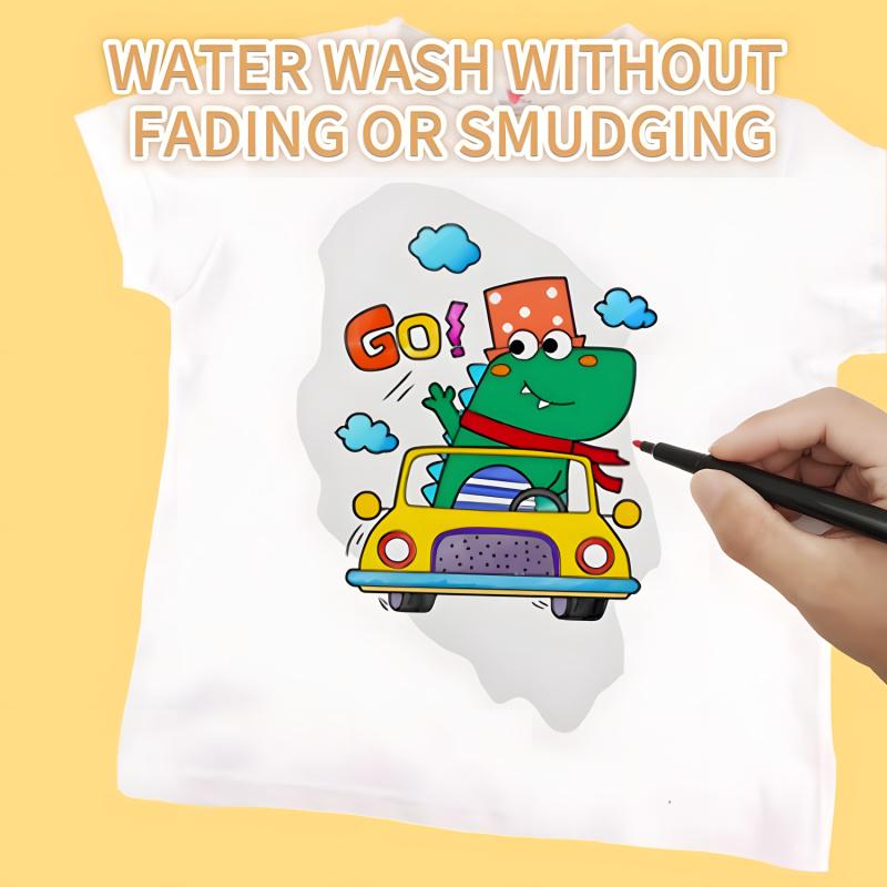 Fabric Markers Permanent For Clothes, 24 Colors Fabric Pens - Waterproof & Machine Washable, No Bleed Pens for T-Shirt, Canvas Shoes, Bags, Pillowcase, Fine Tip Clothing Markers for Laundry Marker, Drawing Markers