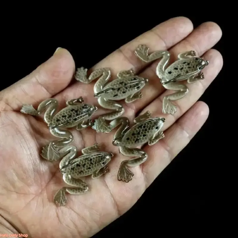 5‑Pack Realistic Soft Bionic Topwater Frog Lures Kit With Sharp Hooks, Outdoor Fishing Tackle, Artificial Fishing Baits