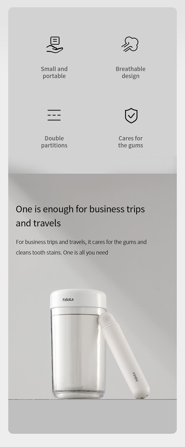 FaSoLa Travel Folding Toothbrush Multi-Functional Gum Protection Toothbrush Dustproof Small Head Toothbrush High-End Travel Portable Toothbrush