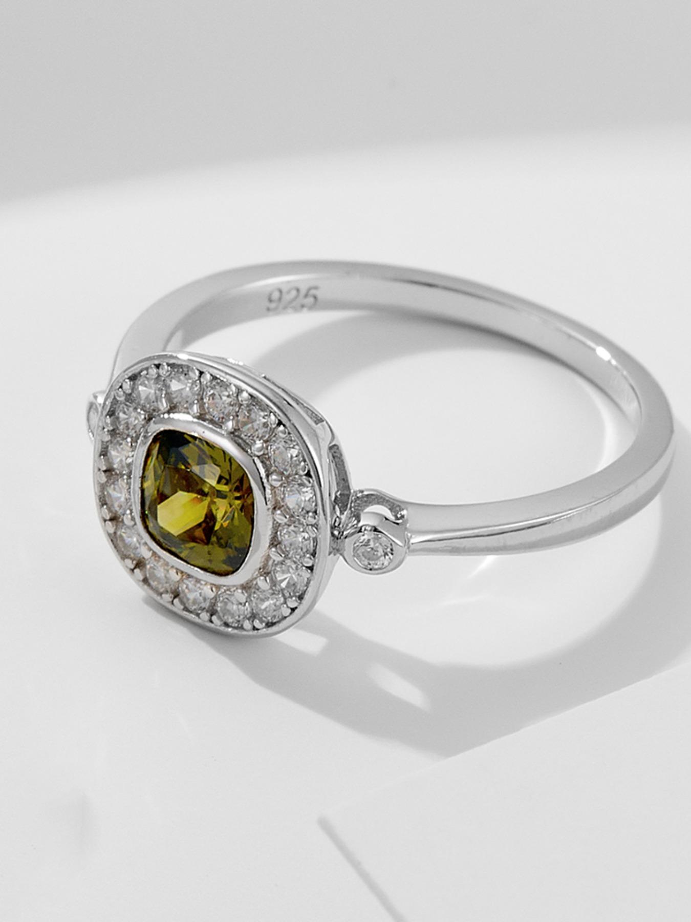 925 Sterling Silver Zirconia Decorated Ring, Fashion Jewelry for Party, Daily Clothing Decor, Trendy All-match & Exquisite Jewelry for Birthday Gift