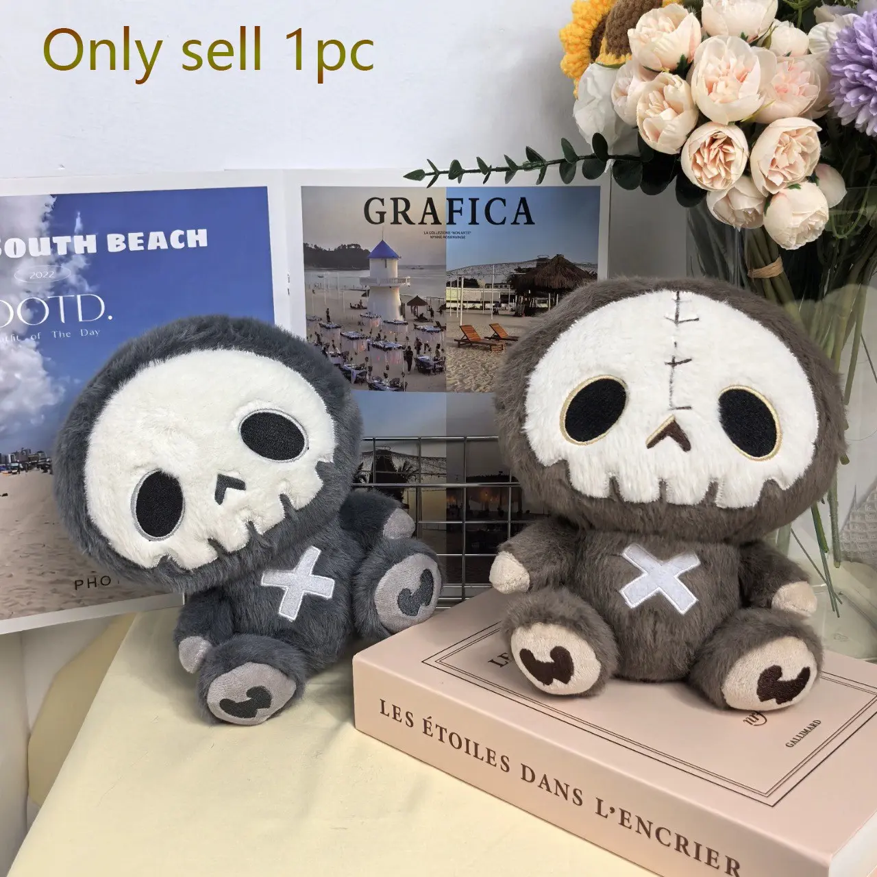 Halloween Fun Zombie Gift, Skull Design Party Decorative Ornament, Small Halloween Gift, 1pc Funny and Weird Decoration, Cuddly Stuffed Animals, Soft Huggable Stuffedtoy