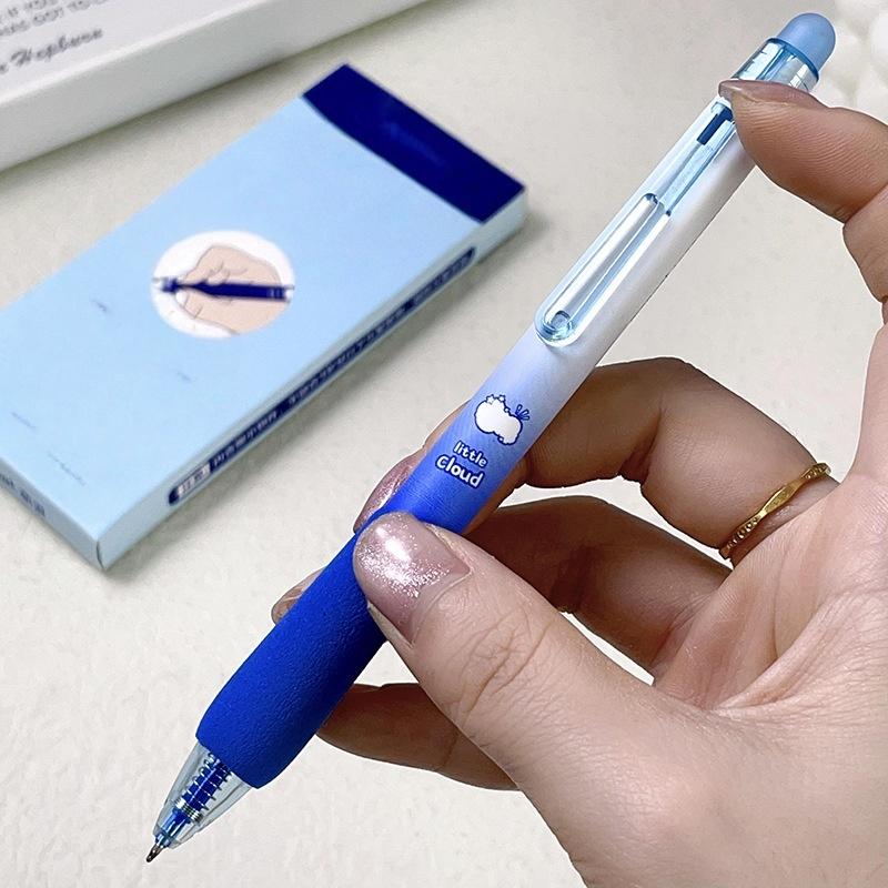 4pcs Magic Erasable Gel Pens, Cloud Design Sponge Click Pens, Fresh Style Writing Set, Smooth Writing Pens, Essential for Exams and Practice Tests