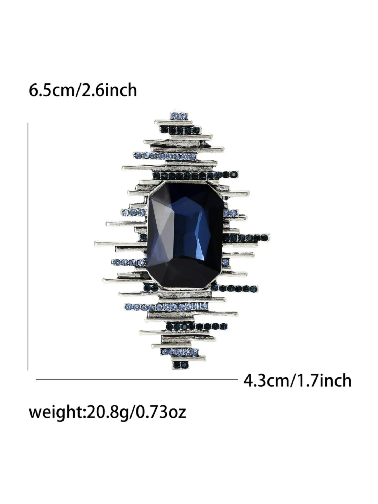 Vintage European American Rhombus Crystal Brooch, Premium Exquisite Lapel Pin for Women, Unique Elegant Ornament for Coat & Suit