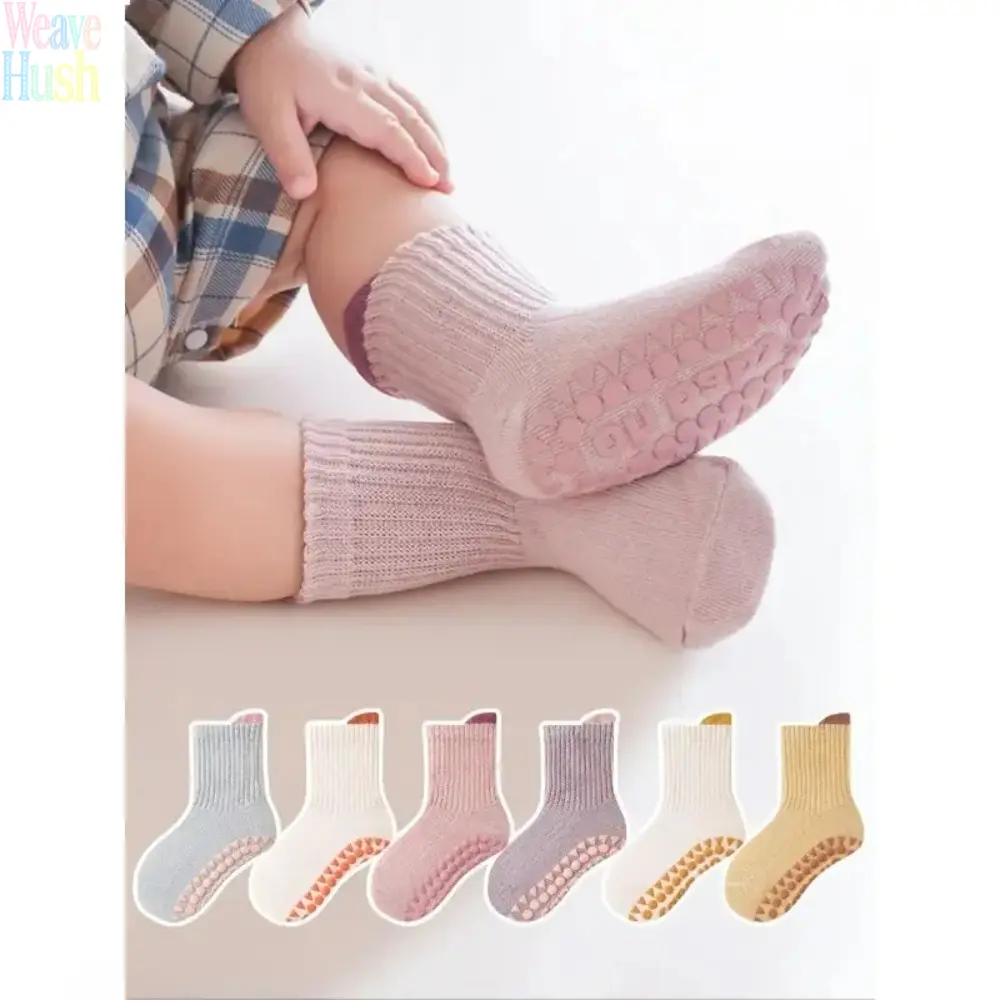 6 Pairs Baby Cartoon Floor Socks, Soft Sole Non-Slip Grip Indoor Shoes For Toddler Boys And Girls, Cute Comfy Anti-Slip Socks, Ideal Daily Wear Footwear For Kids