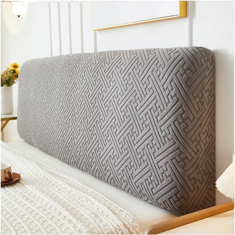 Stretch Bed Headboard Cover,   Protector Cover | ashable Jacquard Headboard Slipcover Full   Size for Bedroom Decor (Dark Gray, 59.0in/1.5m)