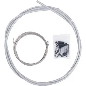 Shift/Shifter Cable & Housing Set, Derailleur Cables Braided PTFE Cable Housing Set for Mountain Bike and Road Bicycle, Universal, Gold/Black/Silver