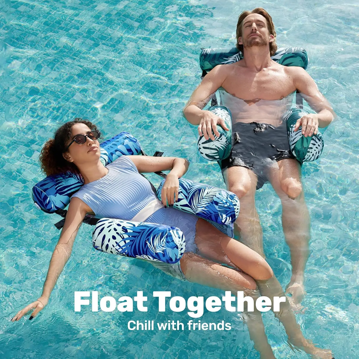 Heavy Duty Inflatable Pool Floats Chair for Adults - 1/2 Pack Blow Up Noodles, Portable Pool Floater, Water Sofa Float, Beach Lake Raft, Summer Home & Garden Water Accessory