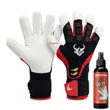 GKHMNEW Strong-Grip Anti-Skid Goalie Gloves for Adults & Boys, Soccer Gear & Accessories, Football Goalkeeper Equipment Includes 30ml Grip Spray