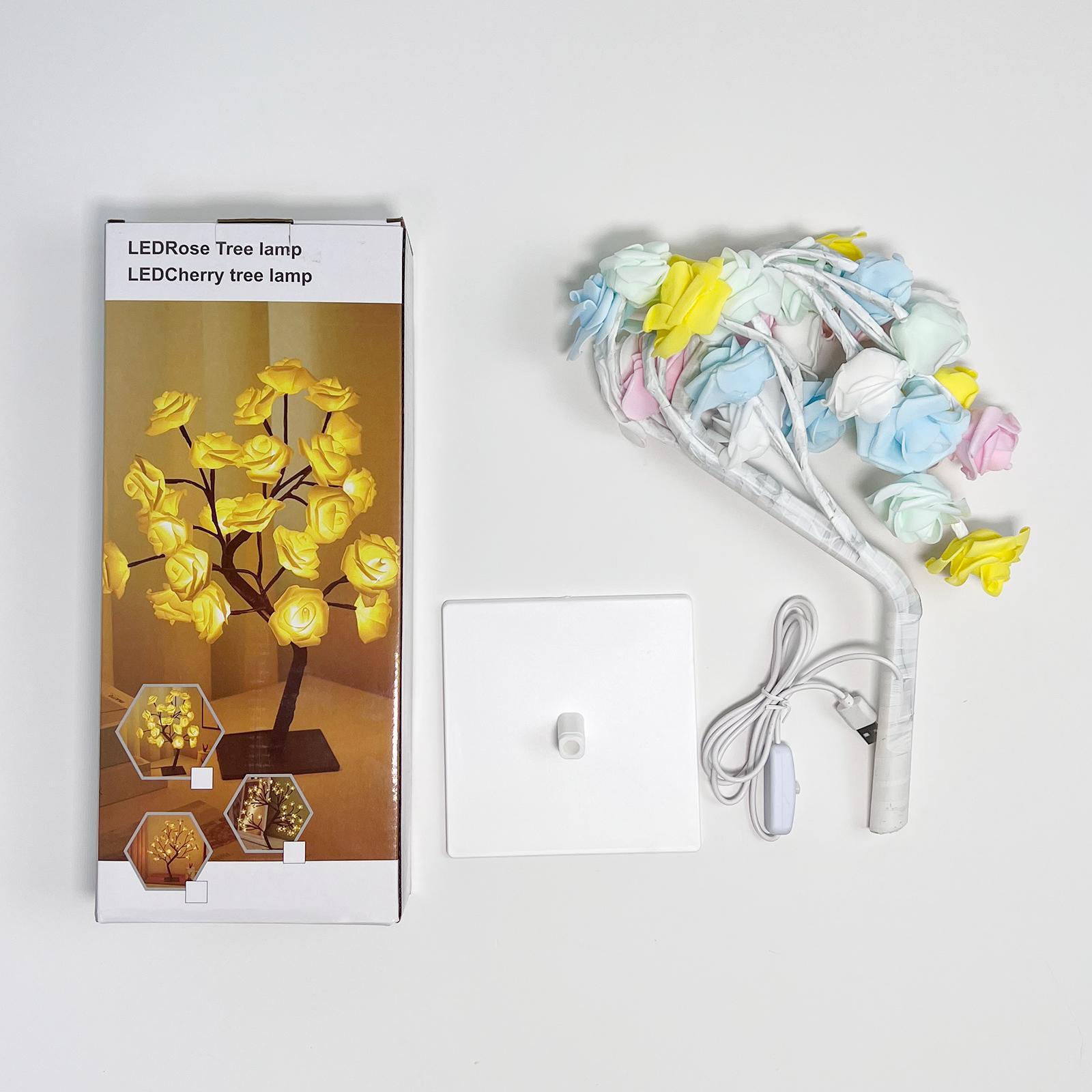 Rose Tree Shaped USB Night Light, Summer Creative Design LED Light Decorative Table Lamp for Home Bedroom Birthday Festival Party, Home Decor, Room Decor