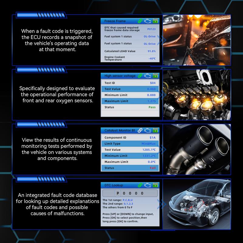 KONNWEI KW330 OBD2 Scanner with 2.8 Inch Color Screen, Free Upgrade & Print Function, Diagnostic Tool for Cars