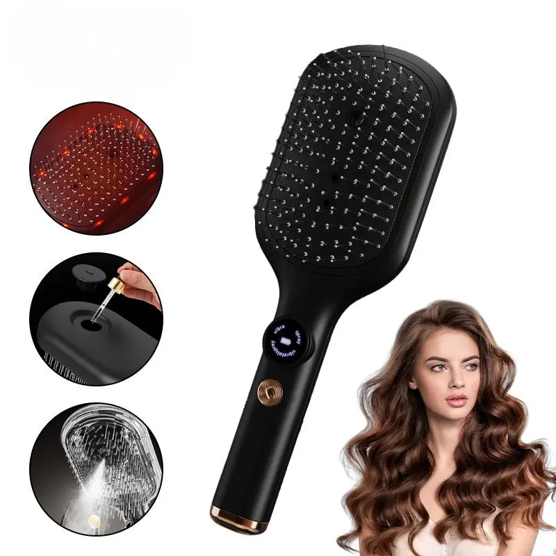 USB charging portable electric air cushion Hair Care Comb with red light hair oil control for hair growth, scalp massage device with vibration brush, multi-functional hair comb