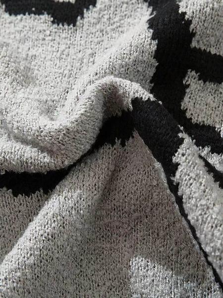 Autumn Winter New Cartoon Cat Pattern Long Sleeve Sweater Women's Small Design Retro Loose Knitted Shirt Lazy Style Round Neck Top