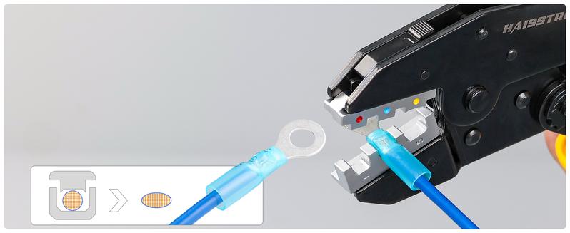 6 in 1 Crimping Tool Kit and Wire Stripper, Ratcheting Wire Crimper with 6 PCS Interchangeable Dies for Heat Shrink,Non-,Ferrule,Open Barrel,Connectors, men tool gifts