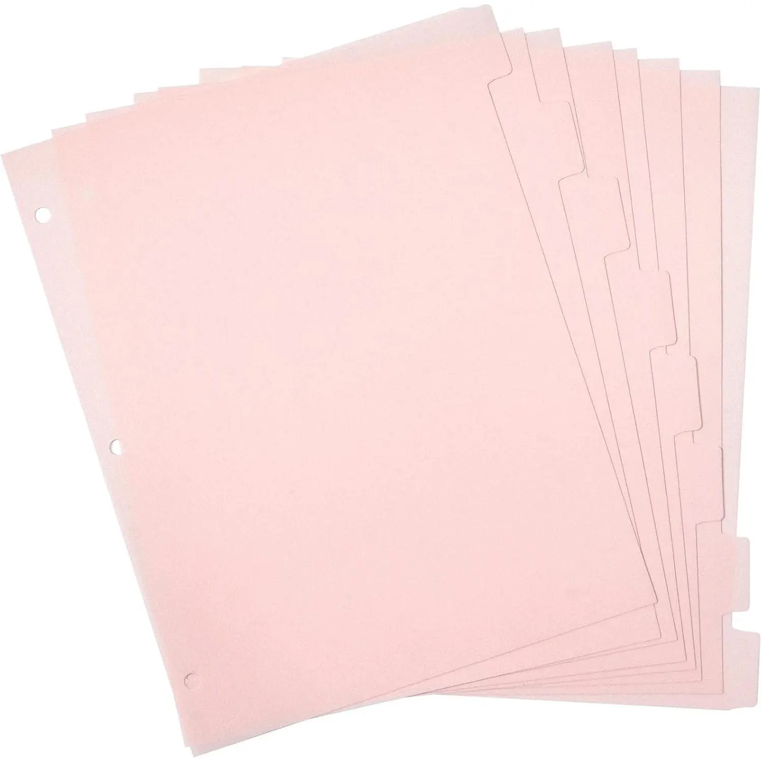 8-Tab Black Plastic Index Dividers for 3-Ring Binders, 8.3x11 In 3-Hole Punched Page Dividers for School/Office Notebooks, 3-Ring Binds