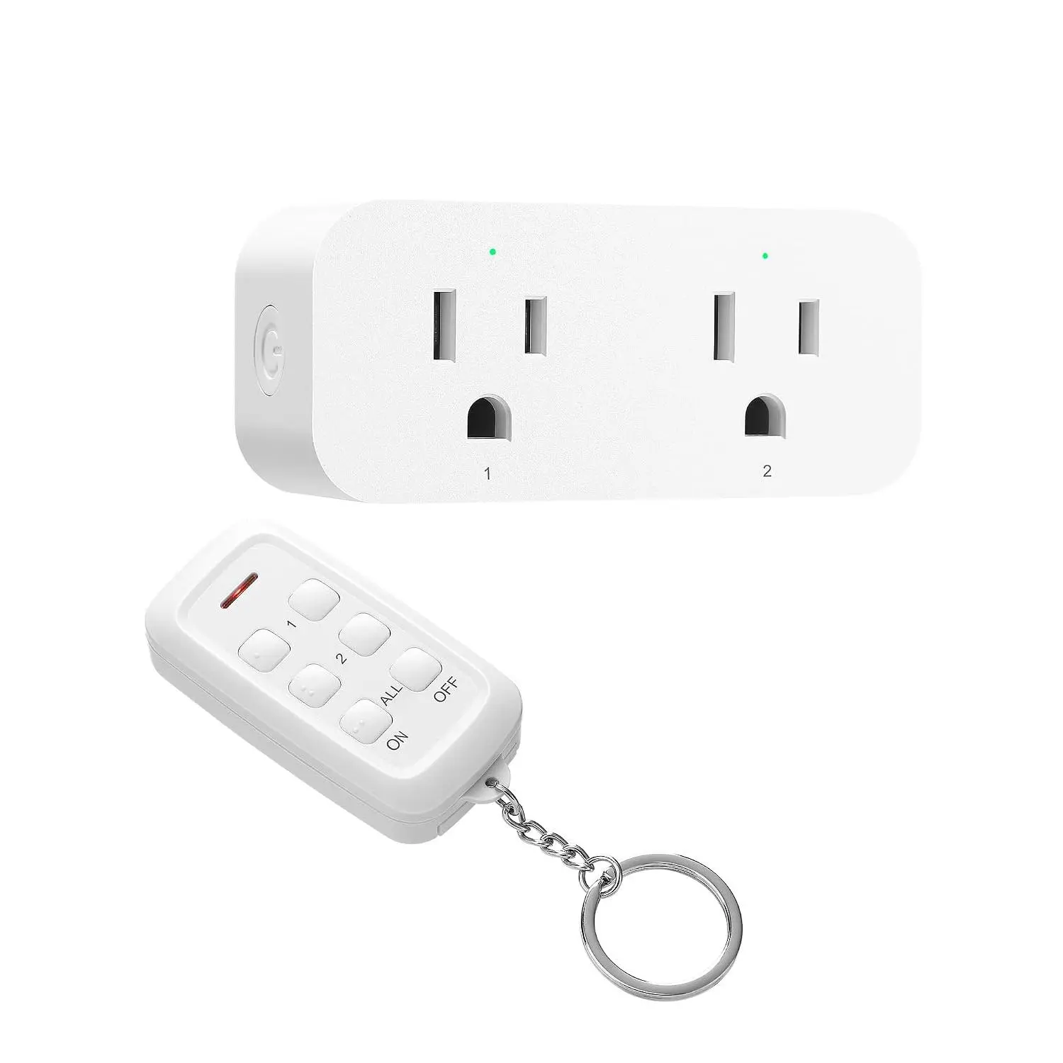 Remote Control Outlet, 2  Control Sockets | No Interference, 100FT Range, No Wiring, 15A/1875W, Electrical Remote Light  for Indoor Lighting, Fans, Chargers, Lamps